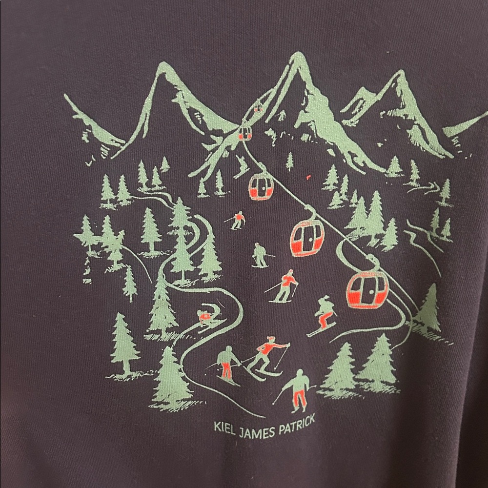 Kiel James Patrick Navy Blue Crewneck with Mountain Graphic - Picture 3 of 3